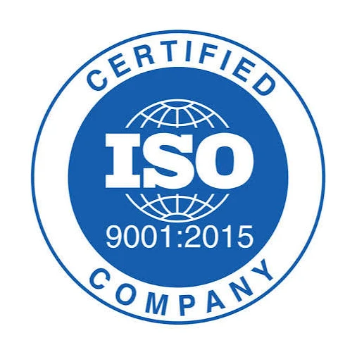 ISO 9001:2015 certified company seal